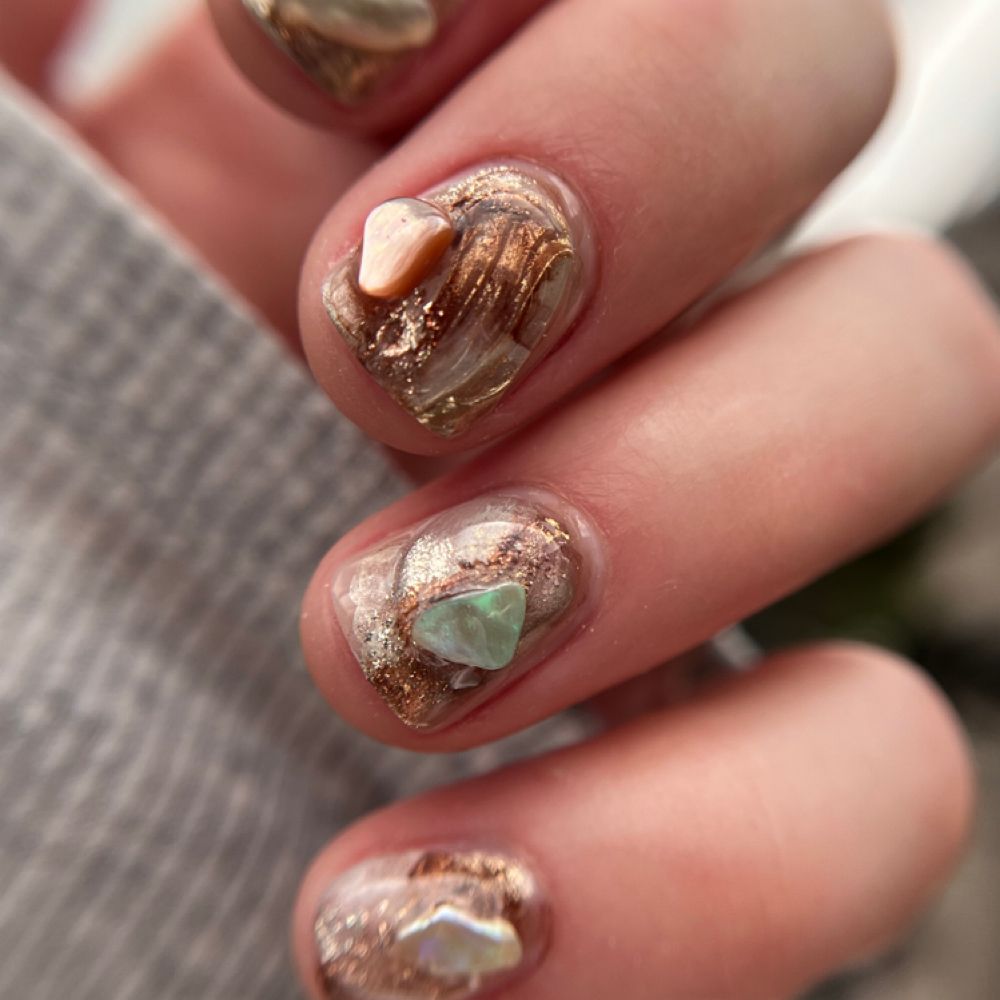 Gold leaf nail art